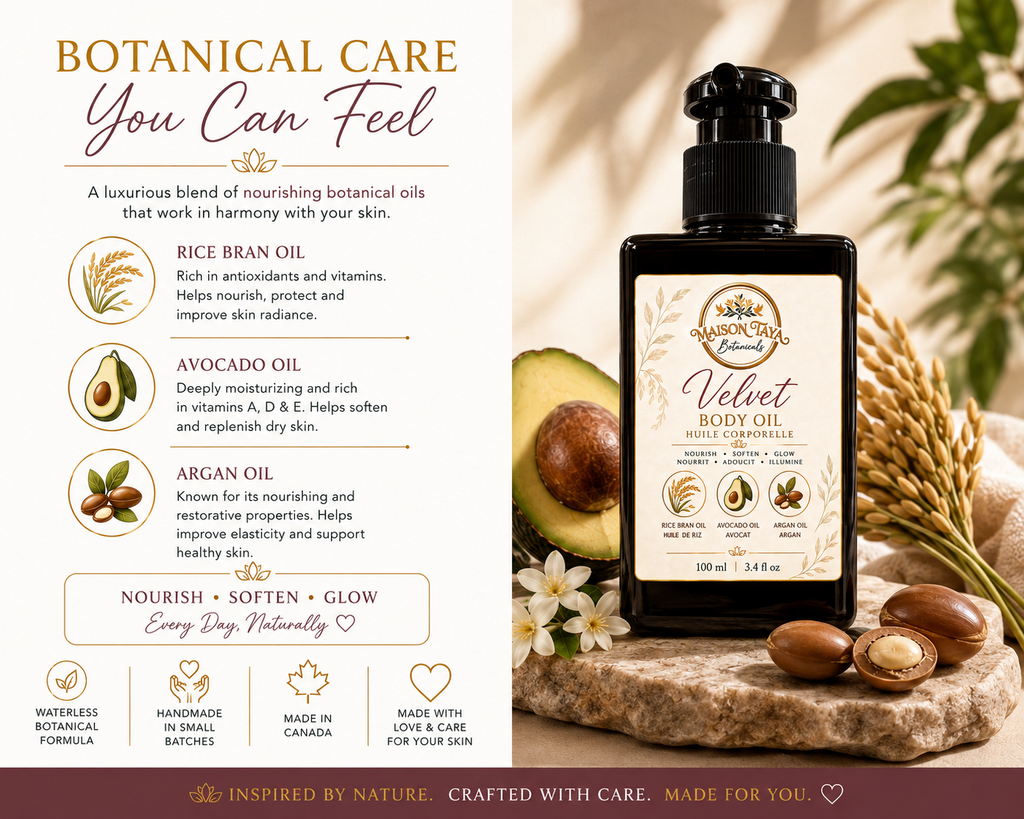 Velvet Body Oil with Avocado & Argan | Nourishing Botanical Oil | Vanilla Jasmine - 100ml