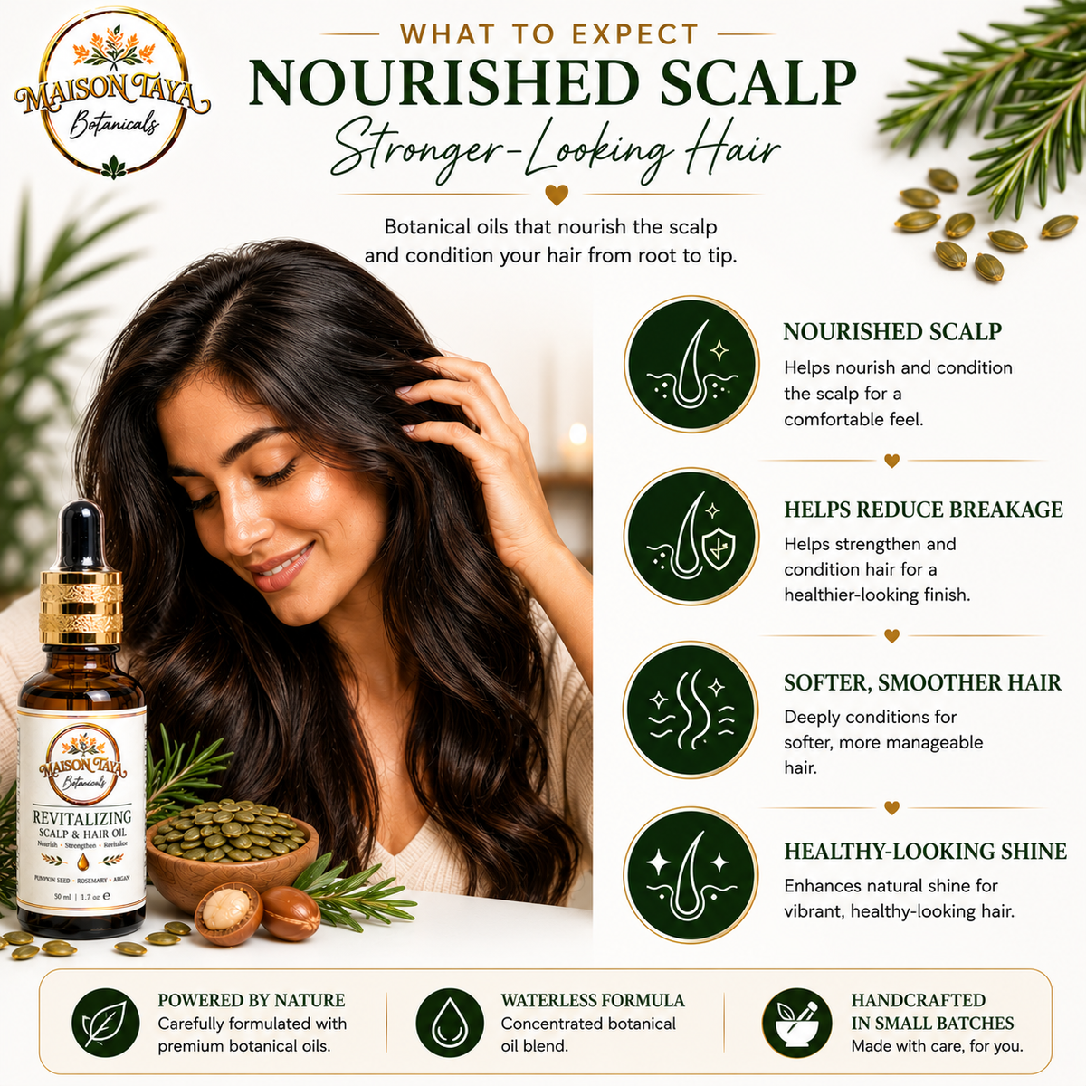 Pumpkin Seed Hair Oil with Rosemary & Argan | Revitalizing Scalp Treatment | 50 ml